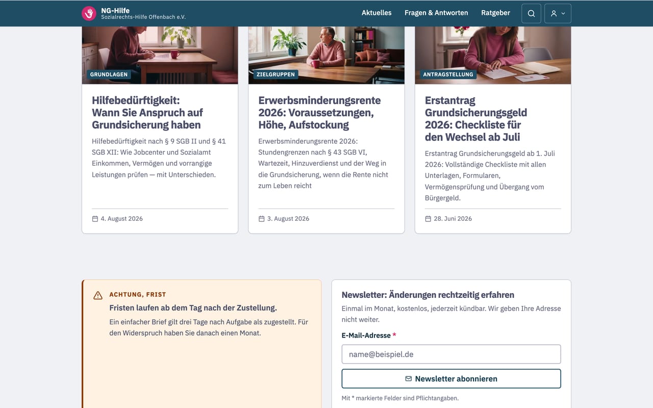 Screenshot von Neue Grundsicherung / Bürgergeld