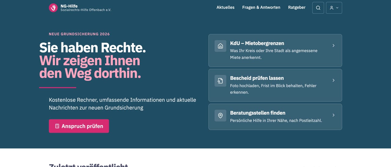 Screenshot von Neue Grundsicherung / Bürgergeld