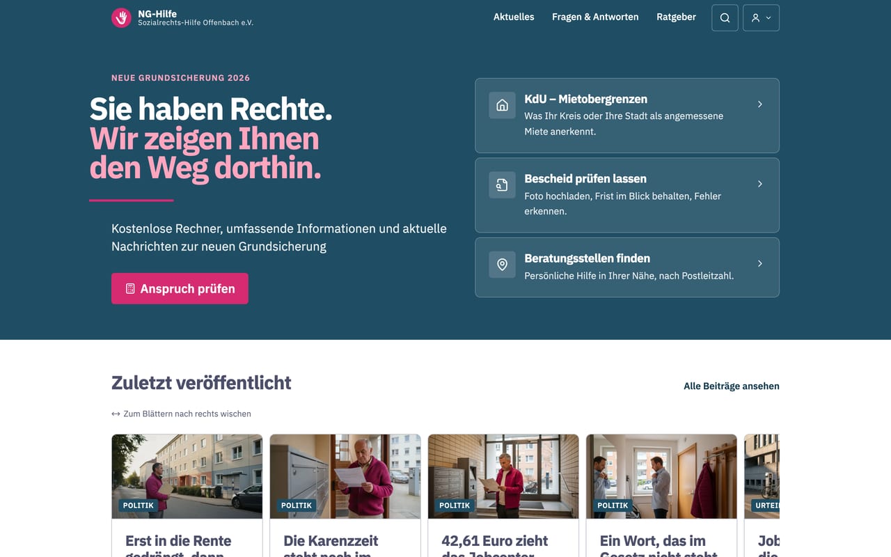 Screenshot von Neue Grundsicherung / Bürgergeld