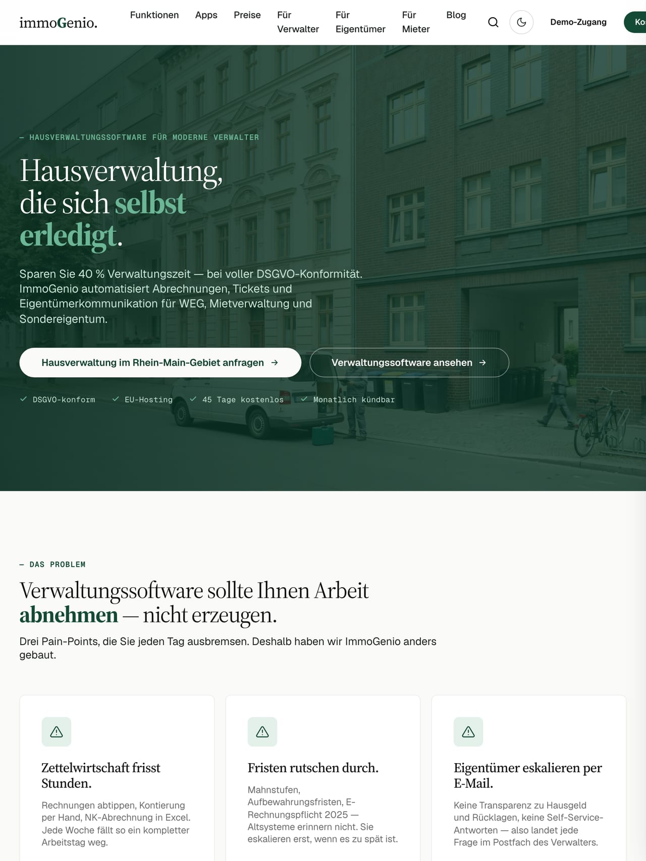 Screenshot von immoGenio