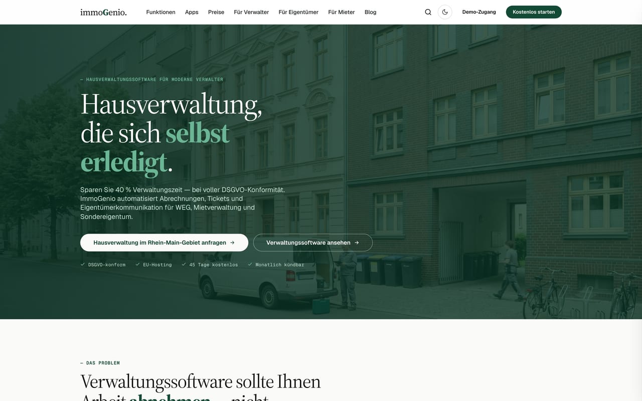 Screenshot von immoGenio