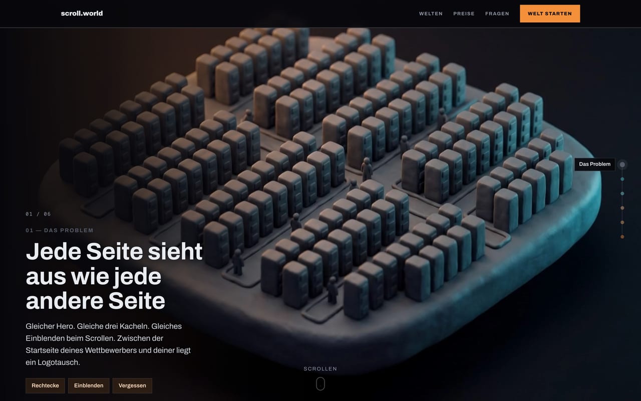 Screenshot von Scroll World