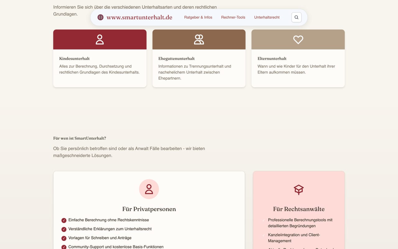 Screenshot von SmartUnterhalt