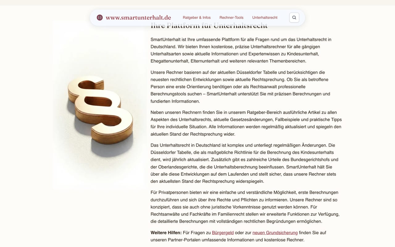 Screenshot von SmartUnterhalt