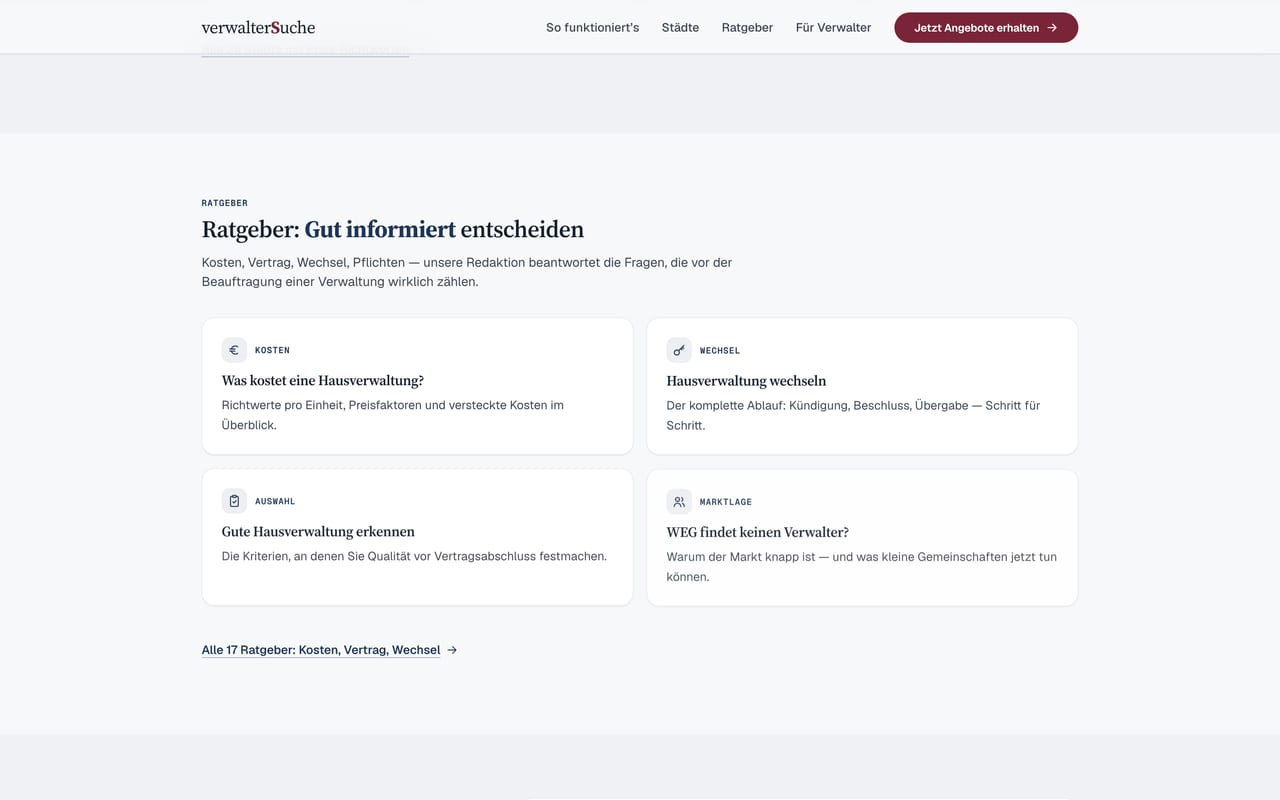 Screenshot von Verwalter-Suche